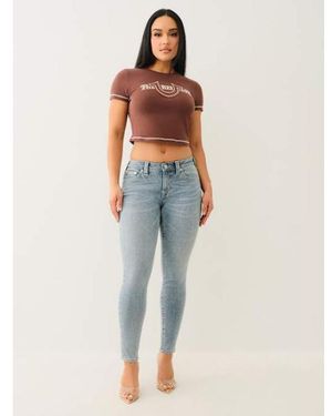 TRUE RELIGION Halle Mid Rise Super Skinny Jean - Blue