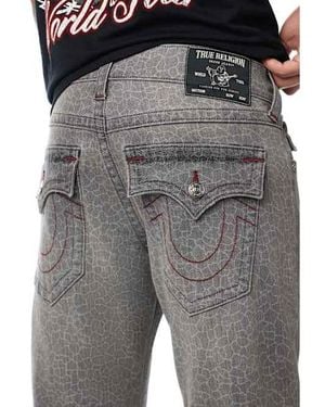 TRUE RELIGION Billy Gator Scale Flap Bootcut Jean 34" - Gray