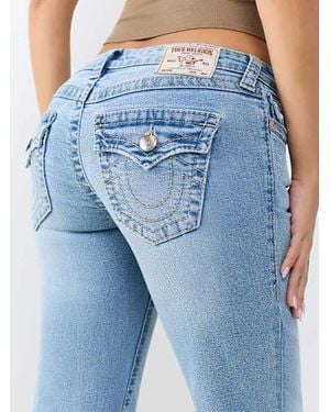 TRUE RELIGION Low Rise Relaxed Big T Flap Bootcut Jean - Blue