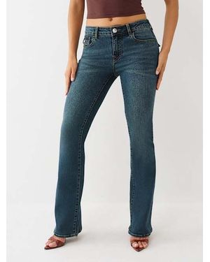True Religion Becca Crystal Flap Bootcut Jean - Blue