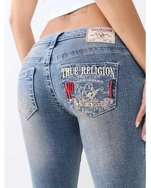 TRUE RELIGION Joey Low Rise Flare Jean - Blue