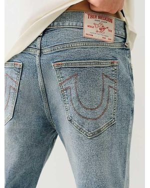 TRUE RELIGION LUREX HORSESHOE ストレート ジーンズ RICKY LUREX HORSESHOE STRAIGHT JEAN - 2SB Body Rinse Black