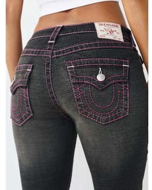 TRUE RELIGION Joey Mid Rise Big T Flap Flare Jean - Gray