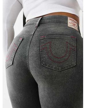 TRUE RELIGION Plus Jennie Mid Rise Skinny Jean - Gray