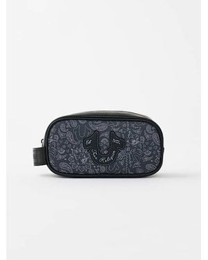TRUE RELIGION Bandana Print Horseshoe Travel Dopp Kit - Blue
