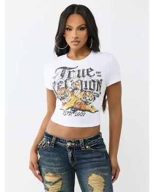TRUE RELIGION On The Prowl Crystal Baby T-shirt - White