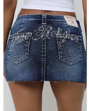 TRUE RELIGION Crystal Sadie Mini Skirt - Blue