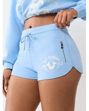 TRUE RELIGION Zip Pocket Dolphin Hem Hot Short - Blue