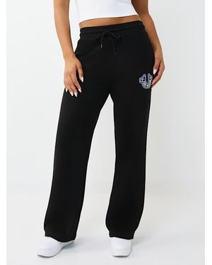 TRUE RELIGION Logo Straight Leg Sweatpant - Black