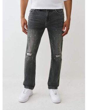 TRUE RELIGION Rocco Big T Paint Splatter Skinny Jean - Gray