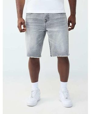 TRUE RELIGION Bobby Frayed Hem Flap Baggy Short - Blue