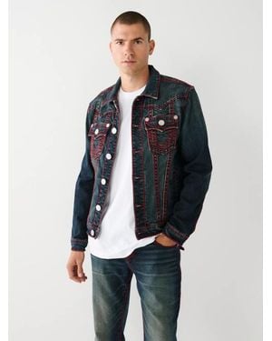 TRUE RELIGION Jimmy Rope Stitch Denim Jacket - Blue