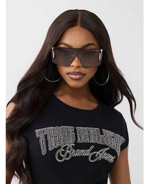 TRUE RELIGION Horseshoe Shield Sunglasses - Black