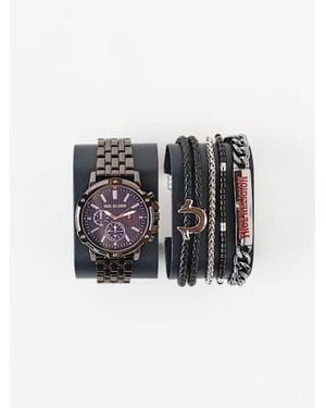 TRUE RELIGION Logo Multi-chain Watch Set - Black