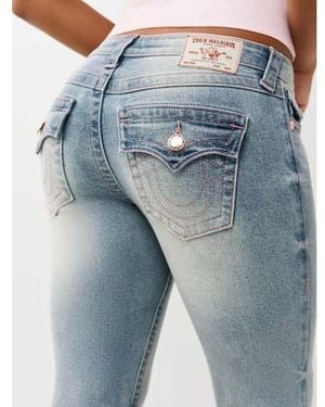 TRUE RELIGION Joey Low Rise Flap Flare Jean - Blue