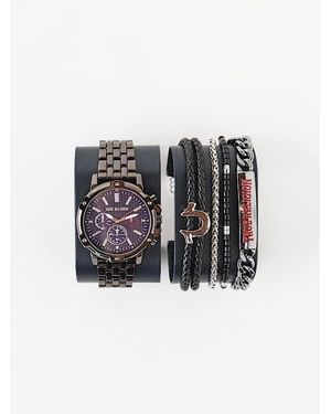 TRUE RELIGION Logo Multi-chain Watch Set - Gray