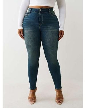 TRUE RELIGION Plus Jennie Mid Rise Curvy Skinny Jean - Blue
