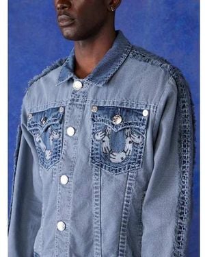 TRUE RELIGION Blu Religion Boxy Trucker Jacket Super T - Blue