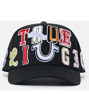 TRUE RELIGION Bold Logo Horseshoe Baseball Hat - Black
