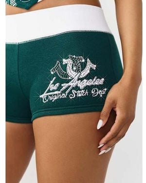 TRUE RELIGION Contrast Sporty Booty Short - Blue