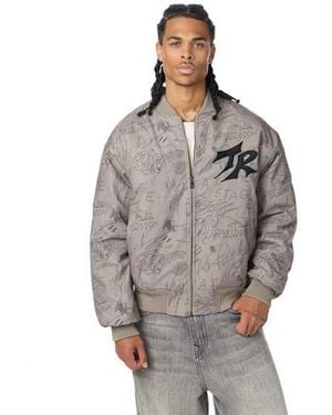 TRUE RELIGION Graffiti Bomber Jacket - Gray