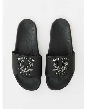 TRUE RELIGION Property Of None Horseshoe Slides - Black