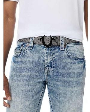 TRUE RELIGION Monogram Logo Belt - Blue