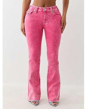 True Religion Becca Mid Rise Big T Bootcut Jean - Pink