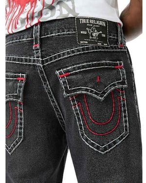TRUE RELIGION Ricky Super T Flap Straight Jean 34" - Black