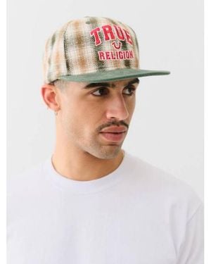 TRUE RELIGION Plaid Hat - White