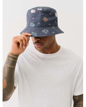 TRUE RELIGION Groovy Denim Bucket Hat - Gray