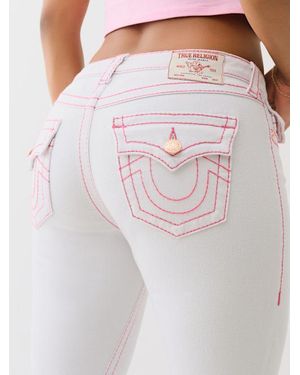 True Religion Joey Mid Rise Big T Flare Jean - Pink