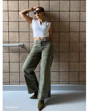 TRUE RELIGION Bobbi Big T Baggy Carpenter Pant - Green