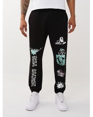 TRUE RELIGION Graphic Jogger Pants - Black