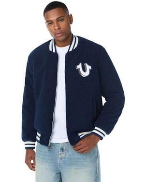 TRUE RELIGION Sherpa Bomber Jacket - Blue