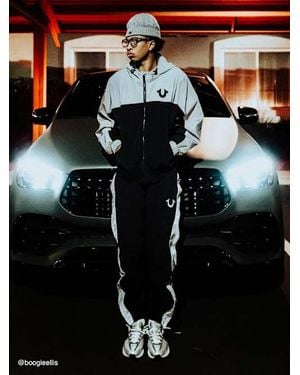 TRUE RELIGION Reflective Zip Hooded Windbreaker - Black