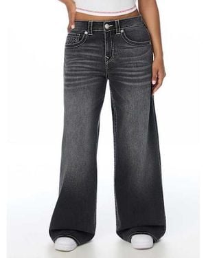 TRUE RELIGION Jessie Mid Rise Cinched Super Baggy Jean - Gray