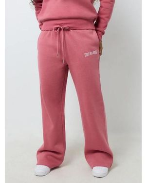 TRUE RELIGION Crystal Logo Straight Leg Sweat Pant - Red