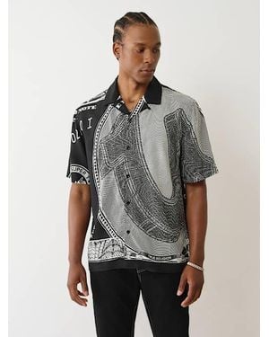 True Religion Money Camp Collar Shirt - Gray