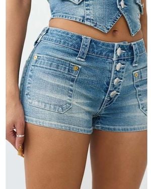 TRUE RELIGION Front Pocket Denim Short - Blue