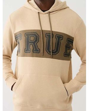 True Religion Contrast Panel Logo Hoodie - Green