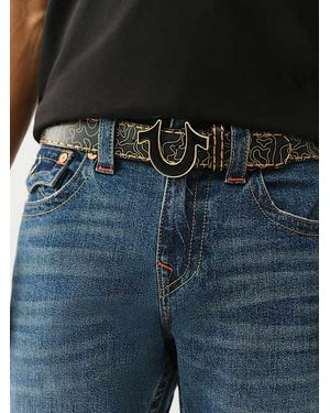 True Religion Wavy Horseshoe Buckle Belt - Multicolor