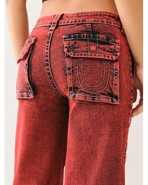 True Religion Bobbi Baggy Cargo Pant - Red