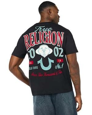 TRUE RELIGION Multi Logo Horseshoe Buddha T-shirt - Black