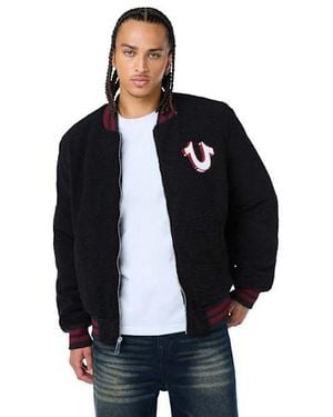 TRUE RELIGION Sherpa Bomber Jacket - Black