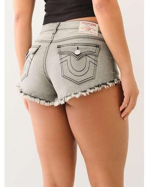 True Religion Cheeky Frayed Short - Gray