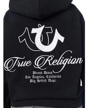 TRUE RELIGION Embroidered Oversized Hoodie - Black