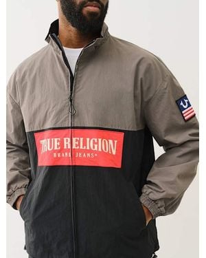 True Religion Colorblock Windbreaker - Gray