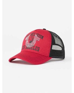 TRUE RELIGION Crystal Horseshoe Trucker Hat - Red