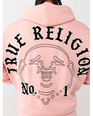 TRUE RELIGION Authentic Logo Zip Hoodie - Pink